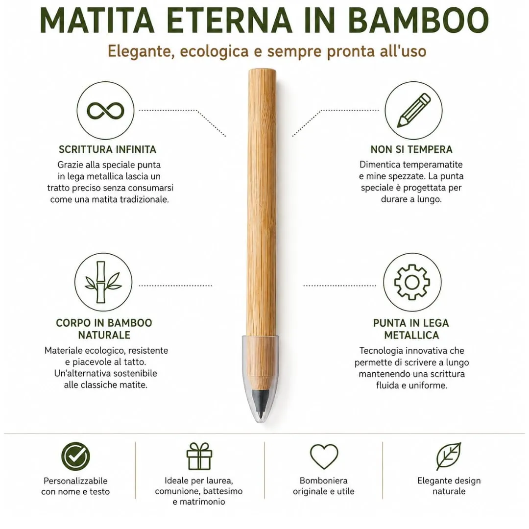 Kit Bomboniera Laurea Personalizzato con Matita Eterna e Sacchetto in Raso – 12 Sacchetti Personalizzati + 12 Matite in Bamboo con Stampa UV – Bomboniera Laurea Ricordo Originale - immagine 9