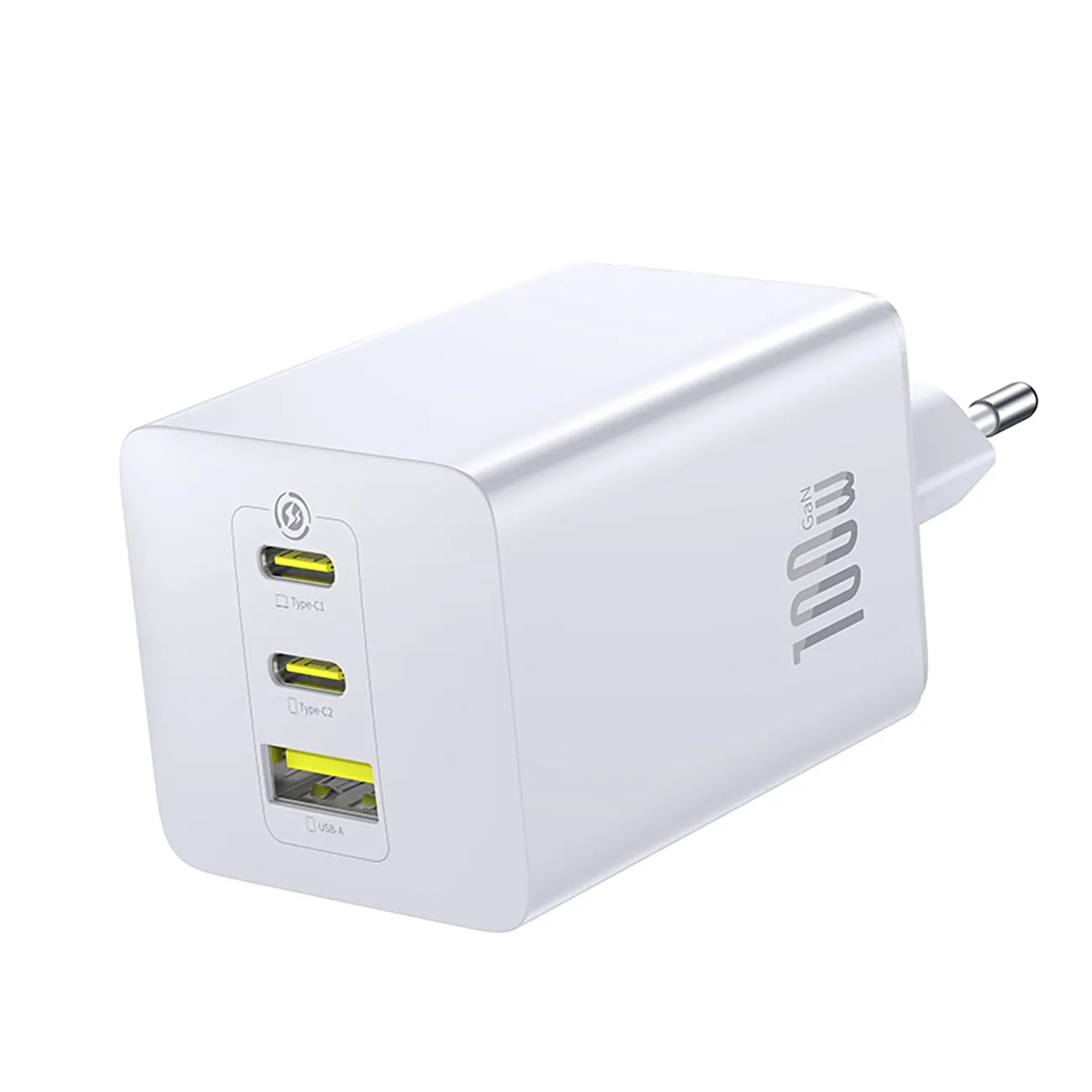Caricabatterie Rete Baseus EnerFill FE11, 100W, 5A, 1 x USB-A - 2 x USB-C, Bianco P10182102213-00 - immagine 1
