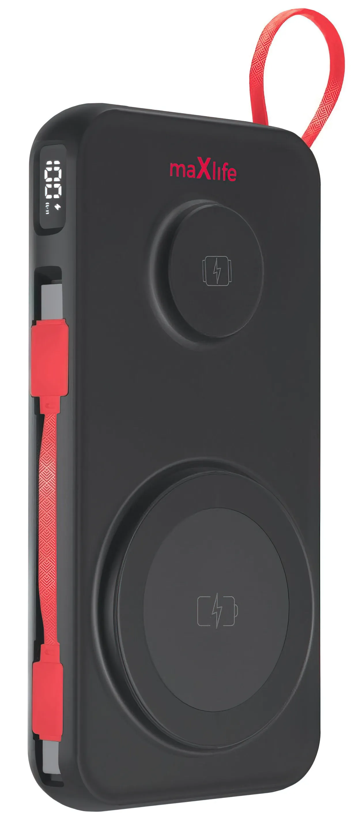 Batteria Esterna Wireless MaXlife MXPB-08, 10000mAh, 22.5W, QC + PD + FQI + QI, 1 x USB-A - 1 x USB-C - 2 x QI, Nera - immagine 1