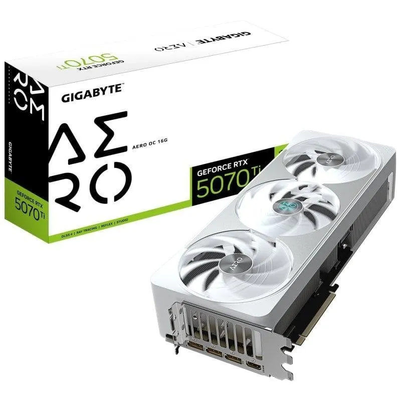 Scheda Grafica Gigabyte GeForce RTX 5070 Ti AERO OC 16GB GDDR7 Reflex 2 RTX AI DLSS4 - immagine 1