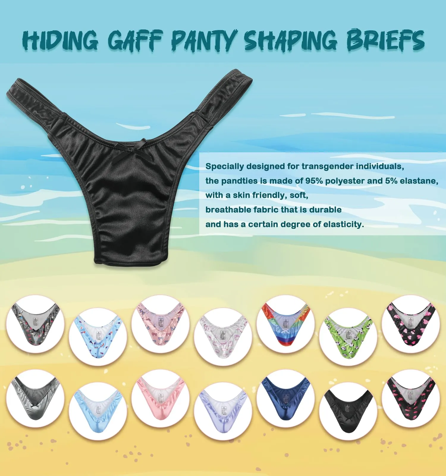 Landofgenie - Slip con Gaff per Nascondimento per Crossdresser, Slip Modellante per Transgender, Bianco, S - immagine 4
