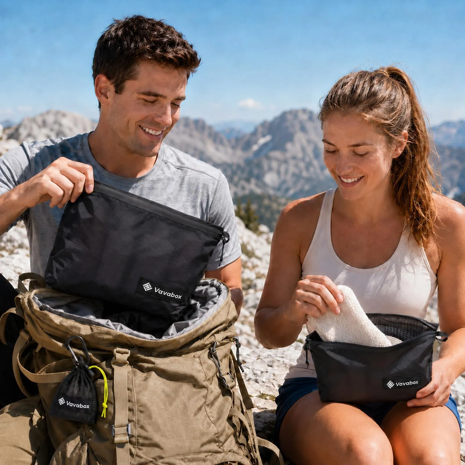 Vavabox Set borse da toeletta impermeabili nylon grandi con gancio, borsa unisex per sport, campeggio e viaggi professionali - immagine 5