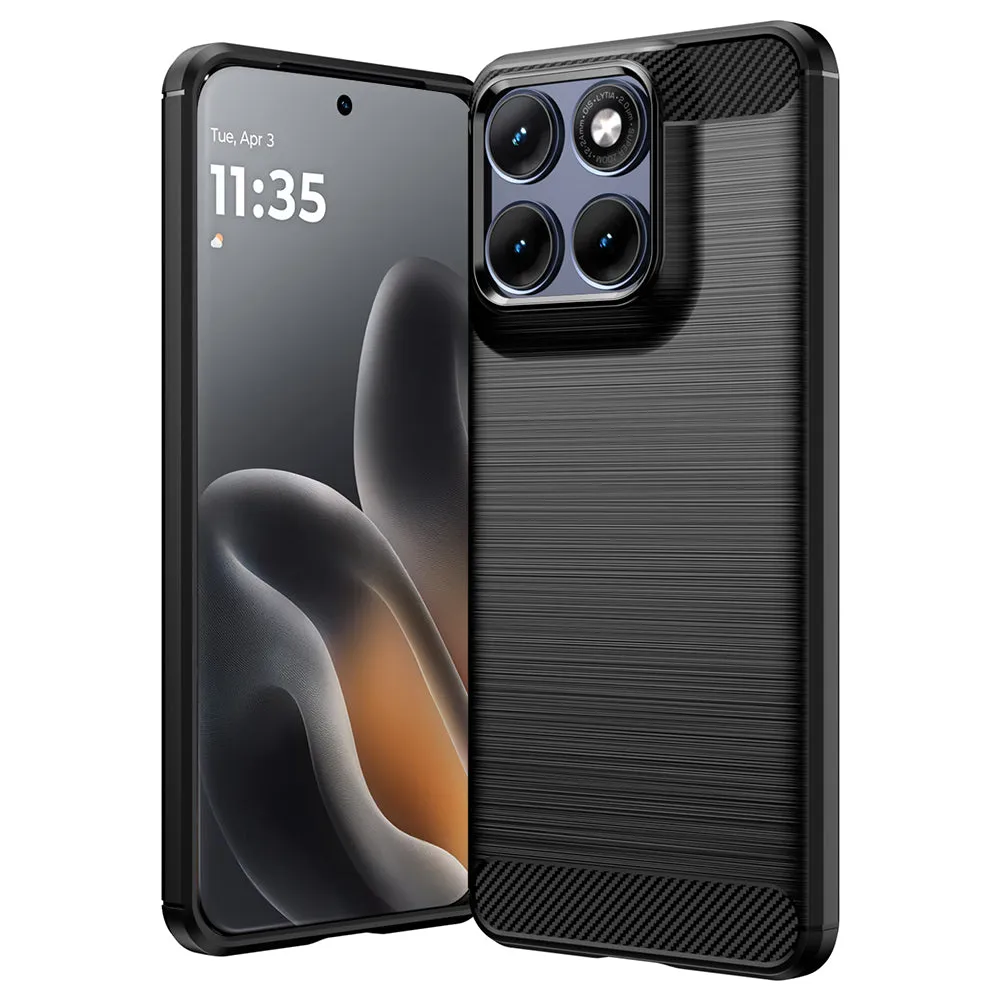 Custodia per Motorola Edge 70 Fusion, Techsuit, Carbonio, Nera - immagine 1