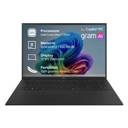 Notebook 17" GRAM ( Intel Core Ultra 7 256V 16GB 512GB ) Obsidian black 17Z90TL G AU75DN - immagine 1