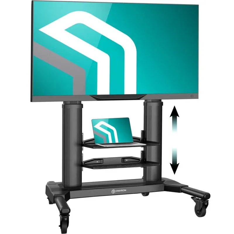 Onkron TS2771-B Supporto TV da Pavimento con Ruote 40 a 80" VESA 200x200 a 700x400 Max 55Kg - immagine 1