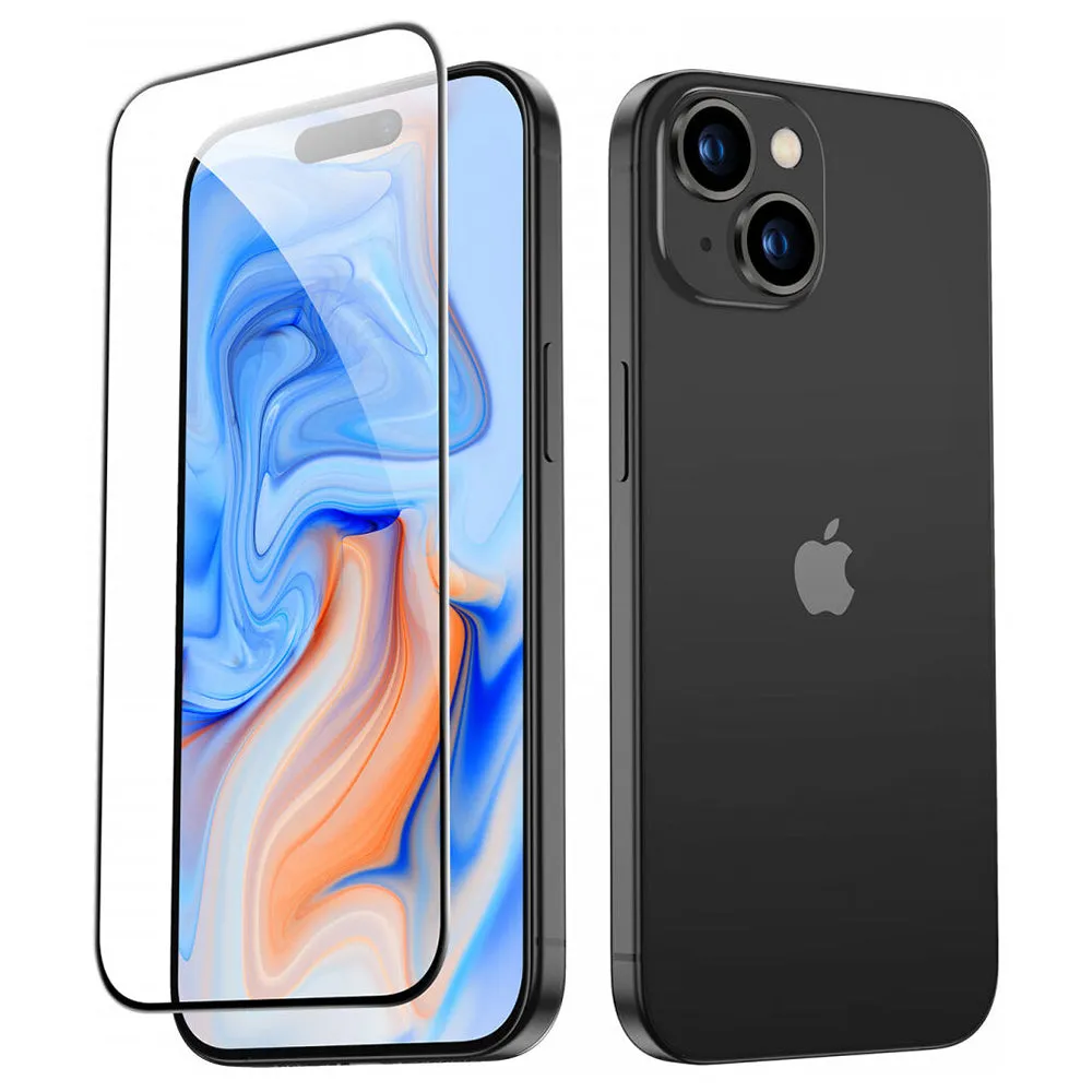 Pellicola protettiva ESR per Apple iPhone 15, Vetro Temperato, Full Glue, Nera - immagine 1
