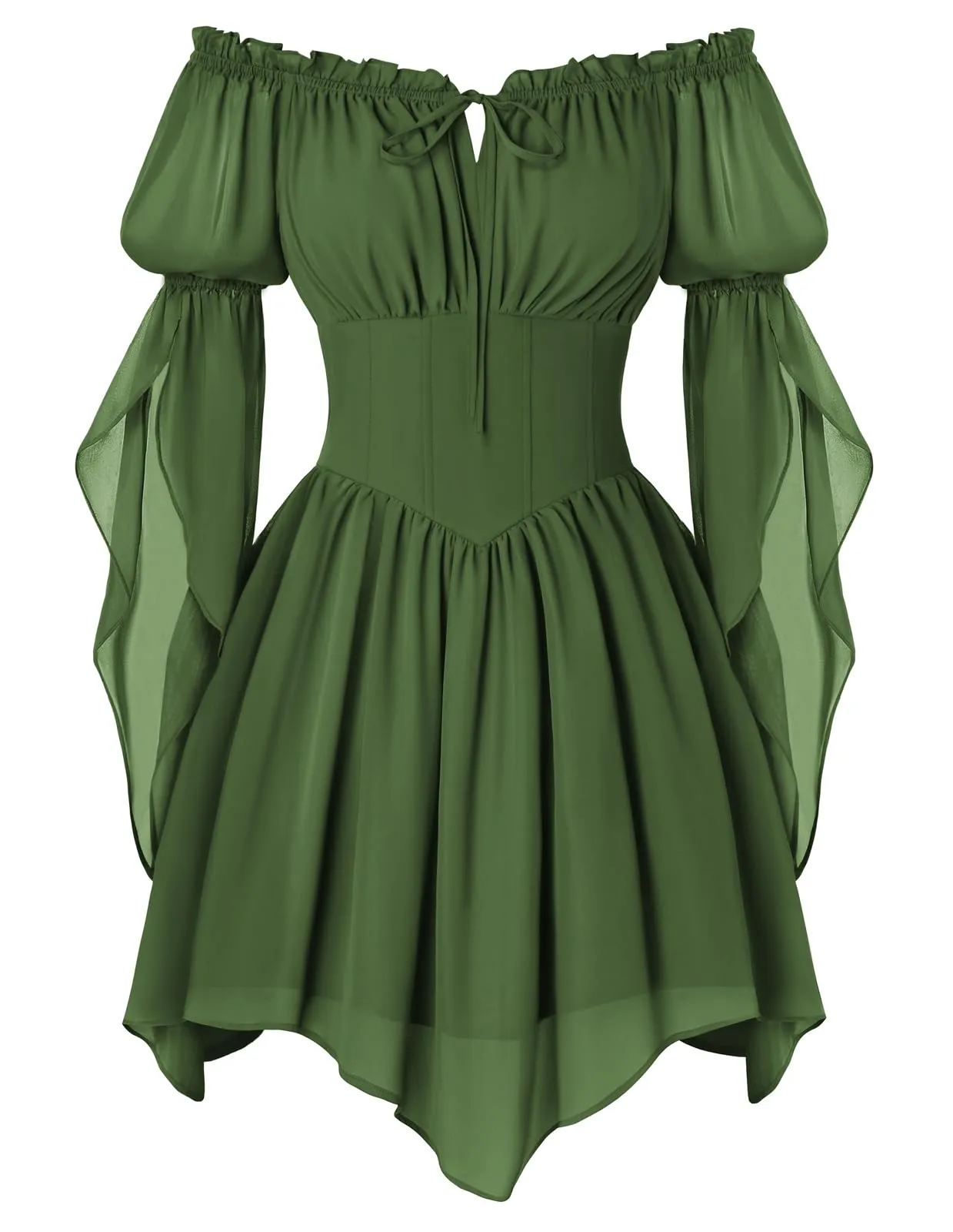 SCARLET DARKNESS Mini corsetto rinascimentale in chiffon con spalle - immagine 1