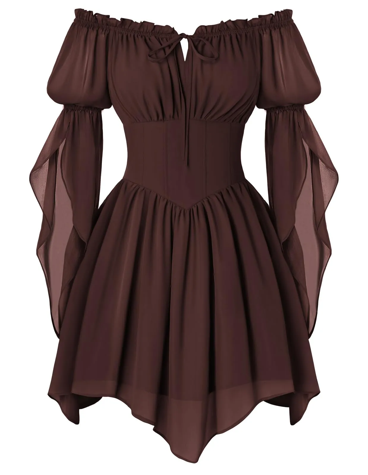 SCARLET DARKNESS Mini corsetto rinascimentale in chiffon con spalle - immagine 1