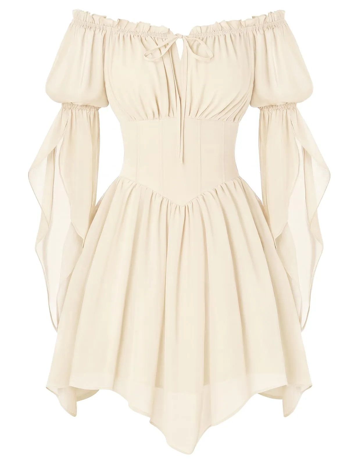 SCARLET DARKNESS Mini corsetto rinascimentale in chiffon con spalle - immagine 1