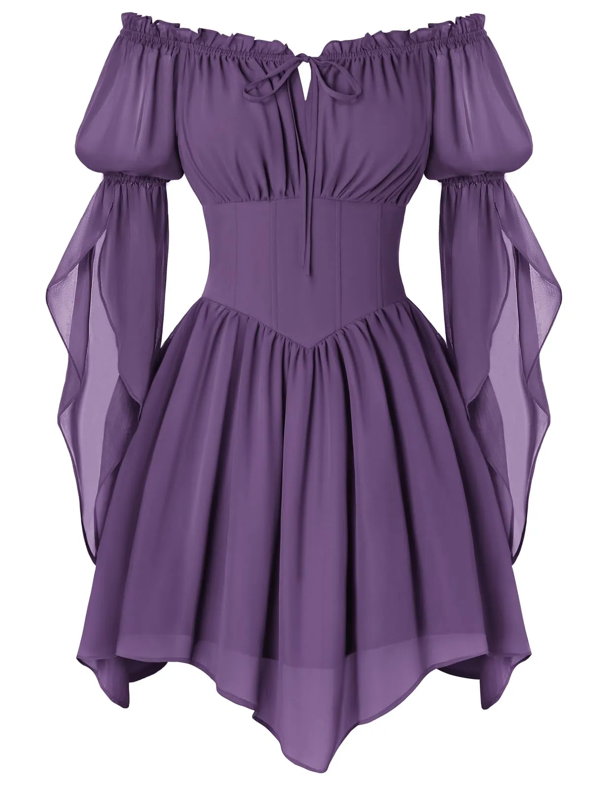 SCARLET DARKNESS Mini corsetto rinascimentale in chiffon con spalle - immagine 1