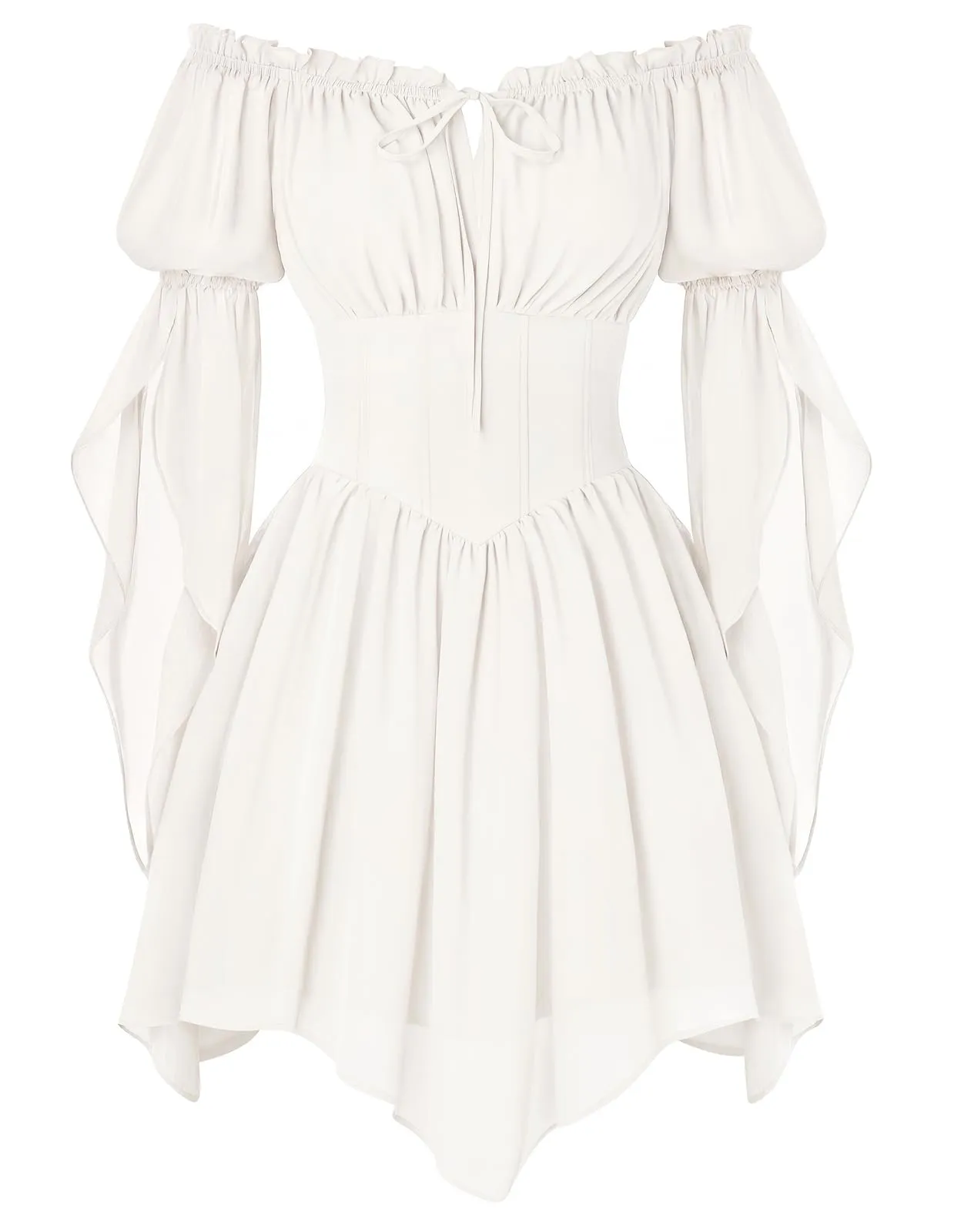 SCARLET DARKNESS Mini corsetto rinascimentale in chiffon con spalle - immagine 1