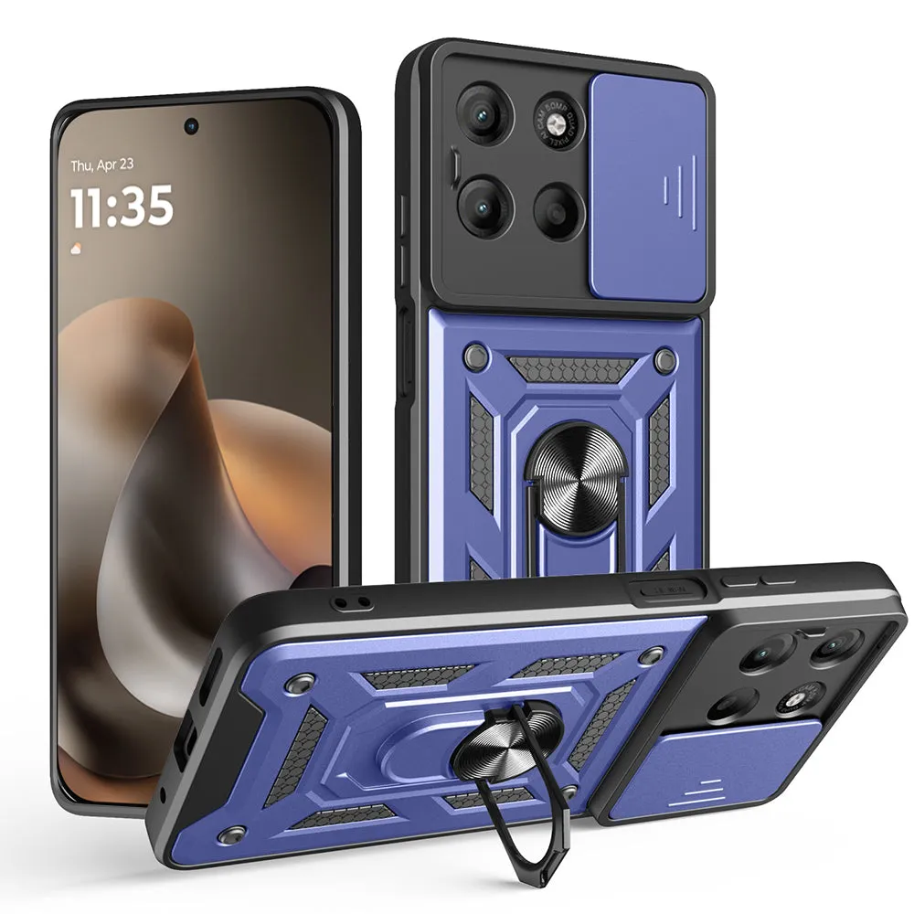 Custodia per Motorola Moto G77 / G67, Techsuit, CamShield, Blu - immagine 1