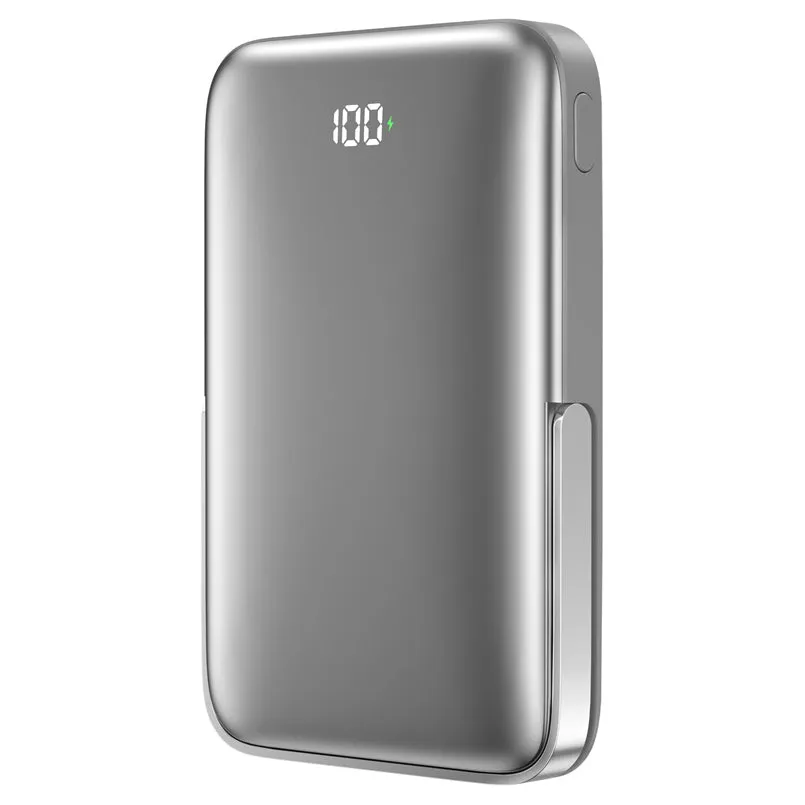 Batteria Esterna Wireless WiWu Wi-P018, 10000mAh, 20W, PD + FQI, 1 x QI - 1 x USB-C, Grigio - immagine 1