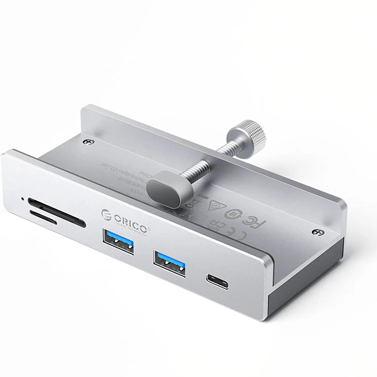 Hub USB-C Orico MH5PC Clamp, 2 x USB-A 3.2 - 1 x USB-C - 1 x SD - 1 x microSD, Argento - immagine 1