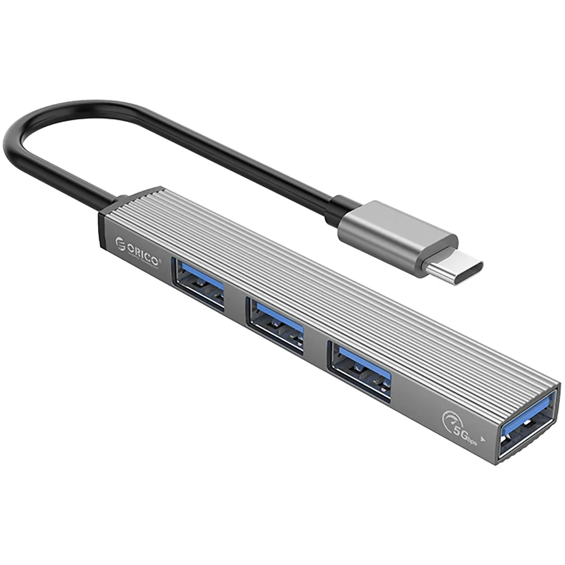 Hub USB-C Orico AH-A13, 1 x USB-A 3.0 - 3 x USB-A, Grigio - immagine 1