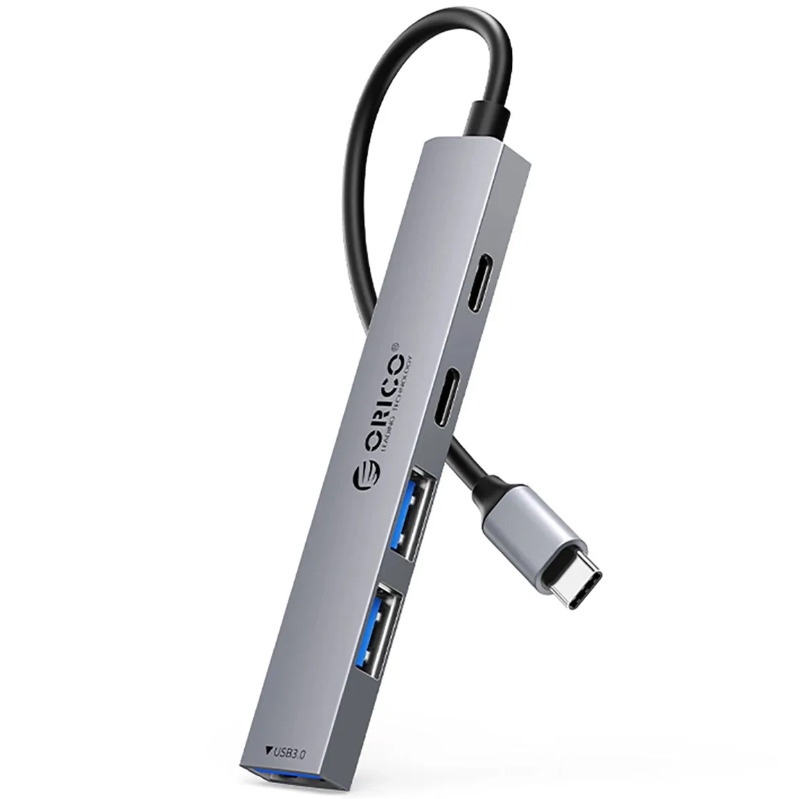 Hub USB-C Orico YSB4-U2, 1 x USB-A 3.0 - 2 x USB-A - 2 x USB-C, Grigio - immagine 1