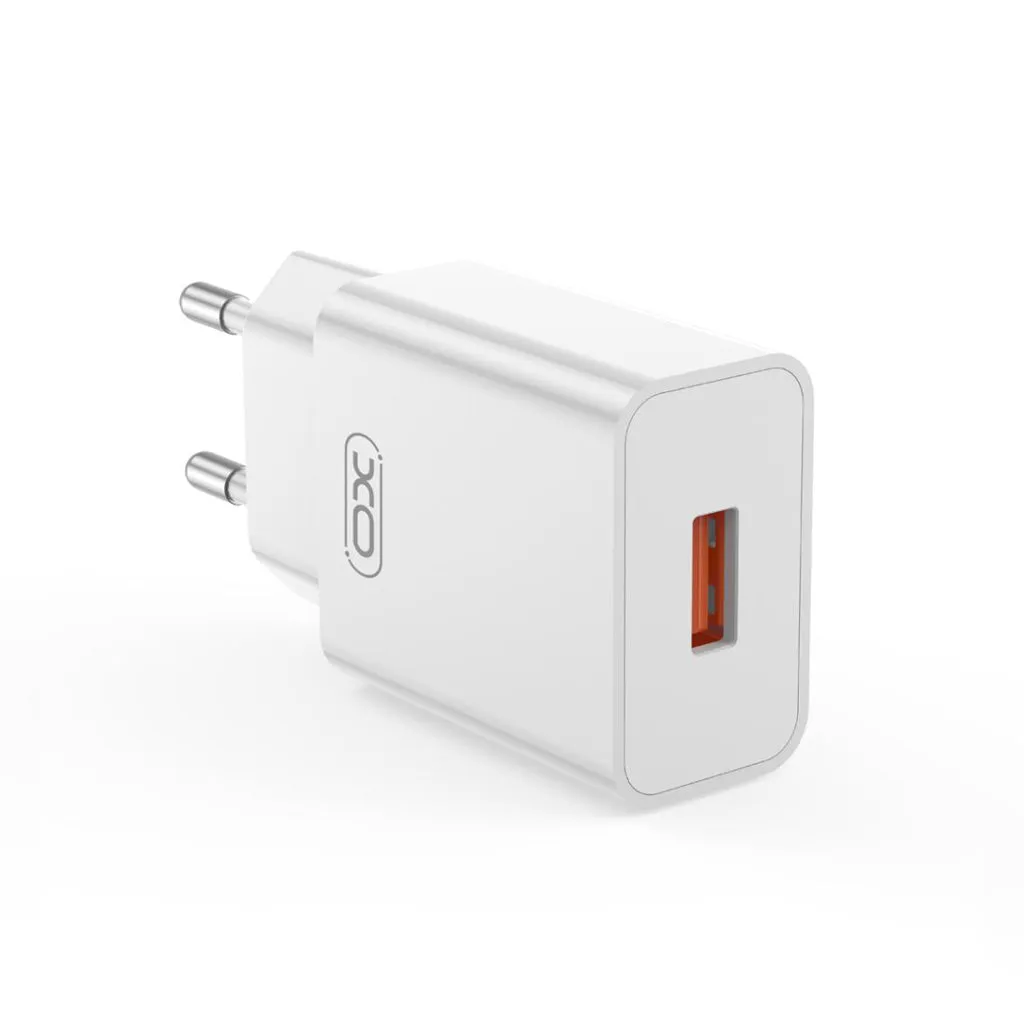 Caricabatterie Rete XO Design L127, 18W, 3A, 1 x USB-A, Bianco - immagine 1