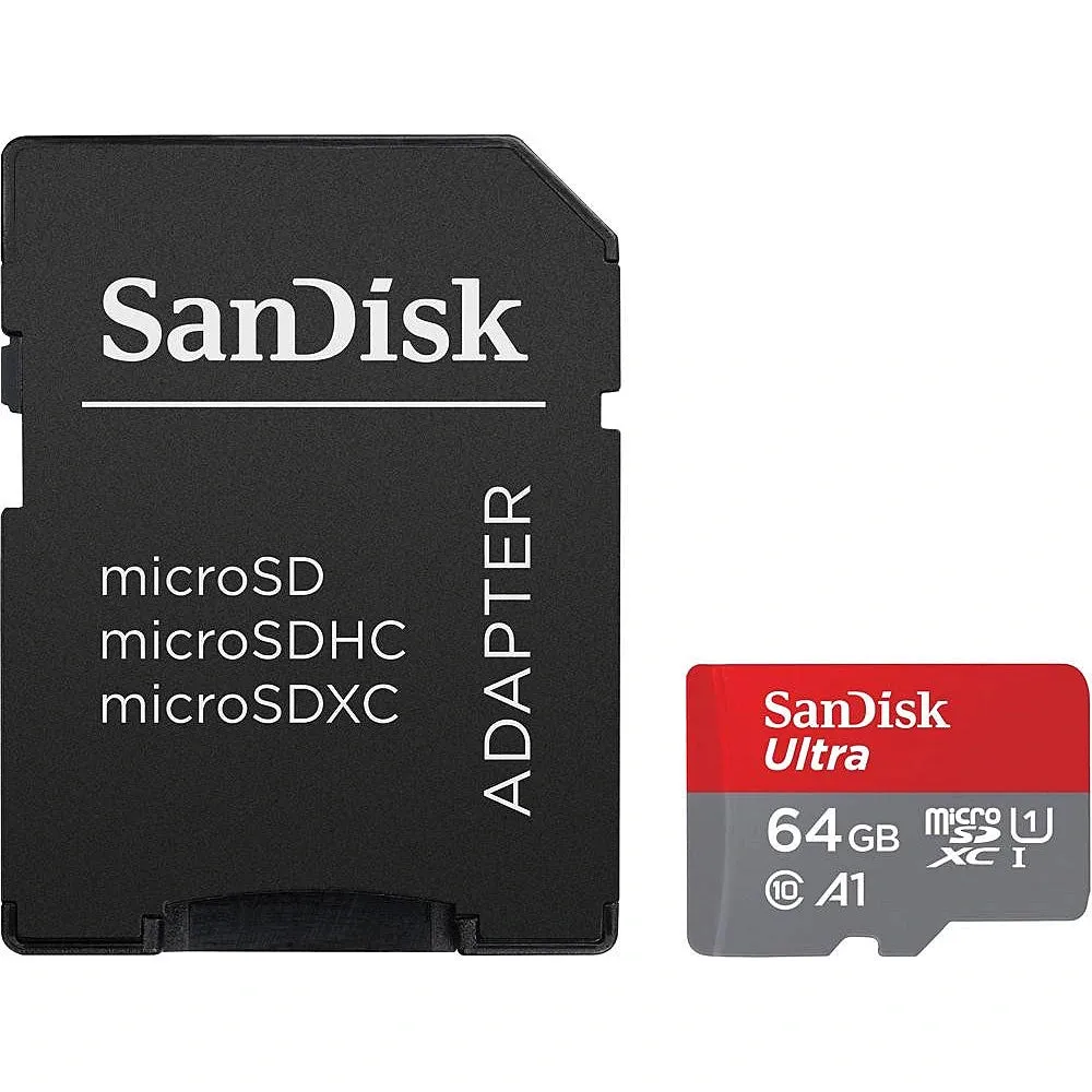 Scheda di Memoria microSDXC SanDisk Ultra Android A1, 64Gb, Classe 10 / UHS-1 U1, Con Adattatore SDSQUAB-064G-GN6MA - immagine 1