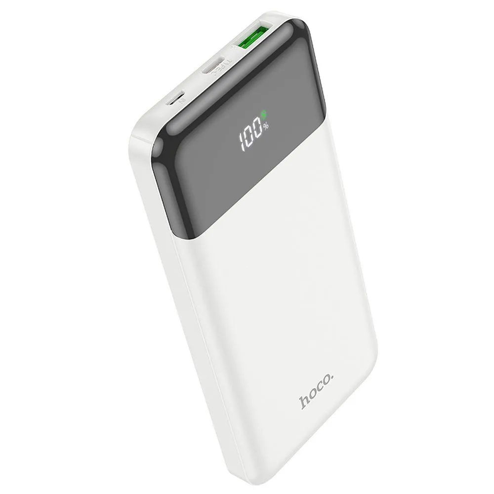Batteria Esterna HOCO J102, 10000mAh, 20W, QC + PD, 1 x USB-A - 1 x USB-C, Bianca - immagine 1