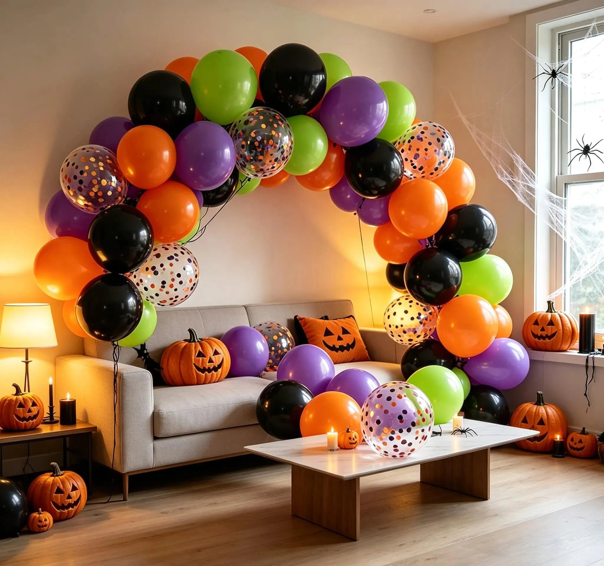 GEFIRE 50 Palloncini Halloween Tinta Unita E Confetti Tricolore - immagine 7