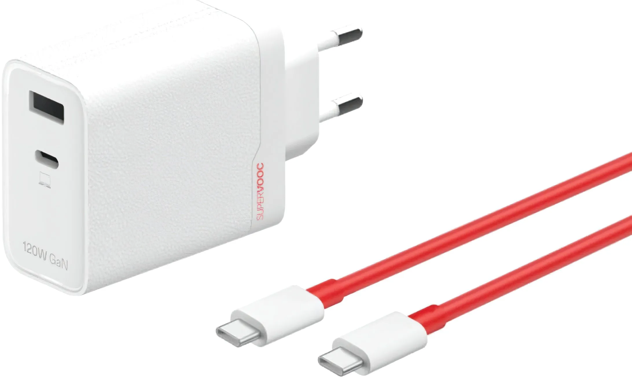 Caricabatterie da rete con cavo USB-C OnePlus OSABBCBBAE, 120W, 7.3A, 1 x USB-A - 1 x USB-C, Bianco 5461100631 - immagine 1