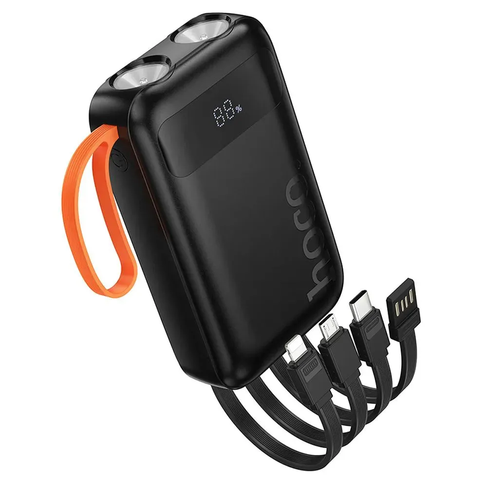 Batteria Esterna HOCO J151, 10000mAh, 10W, 1 x Lightning - 1 x microUSB - 1 x USB-A - 1 x USB-C, Nera - immagine 1