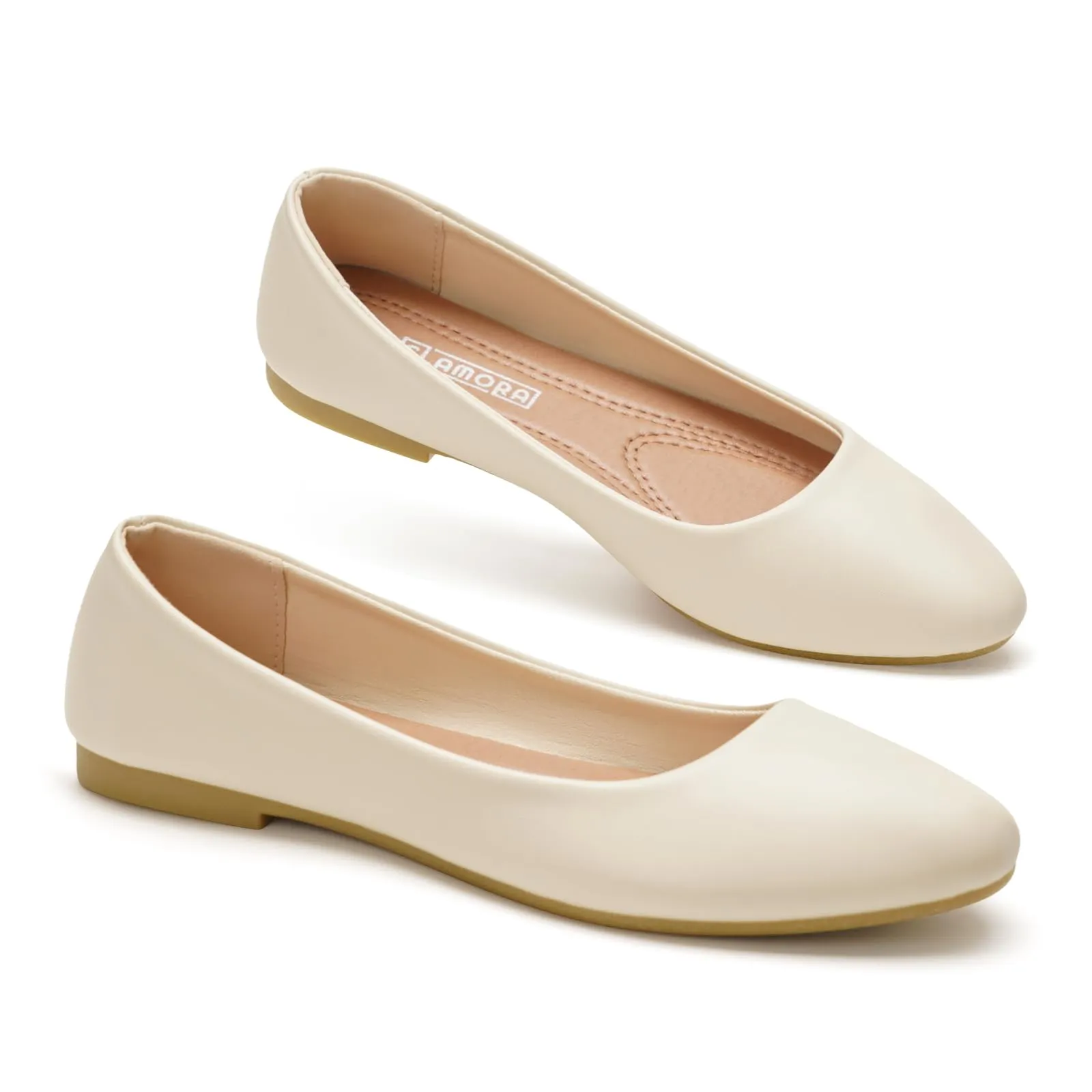 GLAMORA Ballerine Donna Scarpe Basse Punta Tonda Pelle Sintetica Comode Eleganti Manoletina Ballerina Classica Slip On Suola Flessibile Leggere Morbide Calzata Piccola - immagine 1