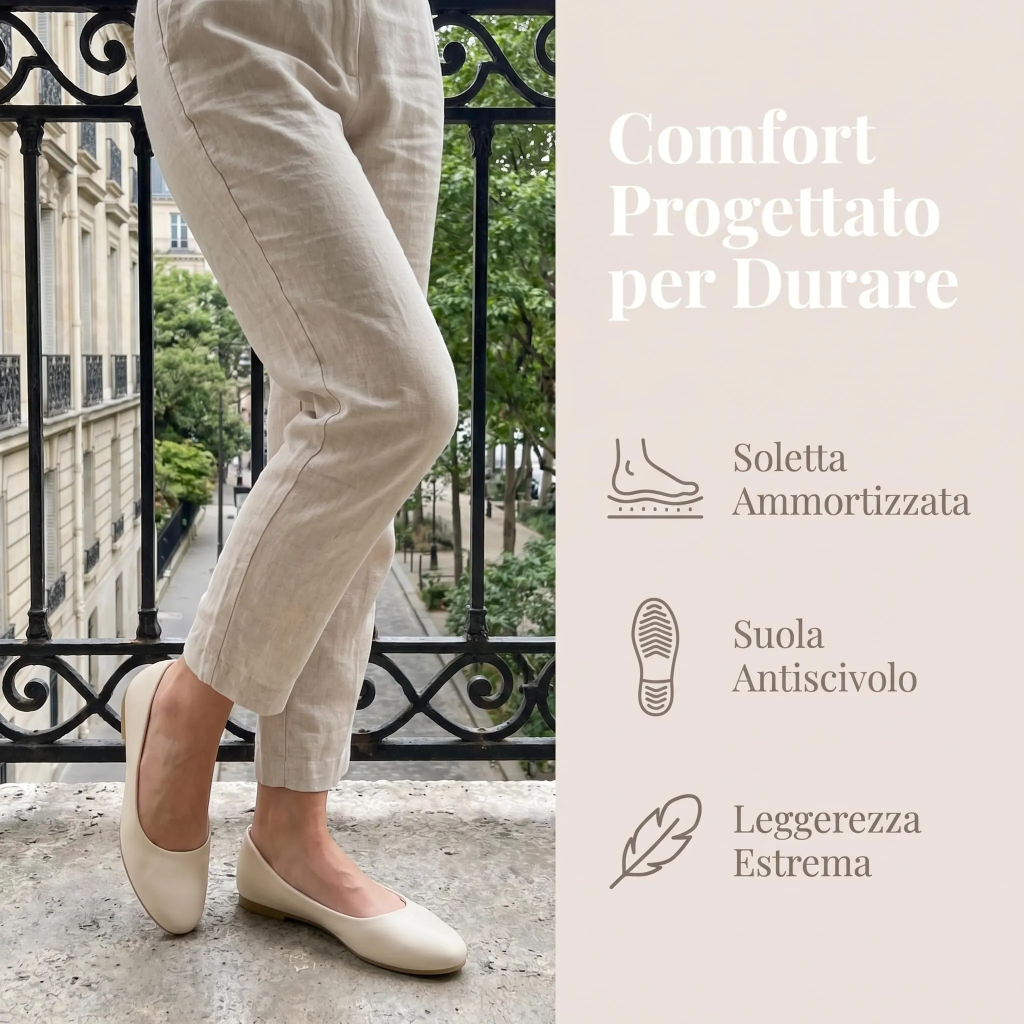 GLAMORA Ballerine Donna Scarpe Basse Punta Tonda Pelle Sintetica Comode Eleganti Manoletina Ballerina Classica Slip On Suola Flessibile Leggere Morbide Calzata Piccola - immagine 5