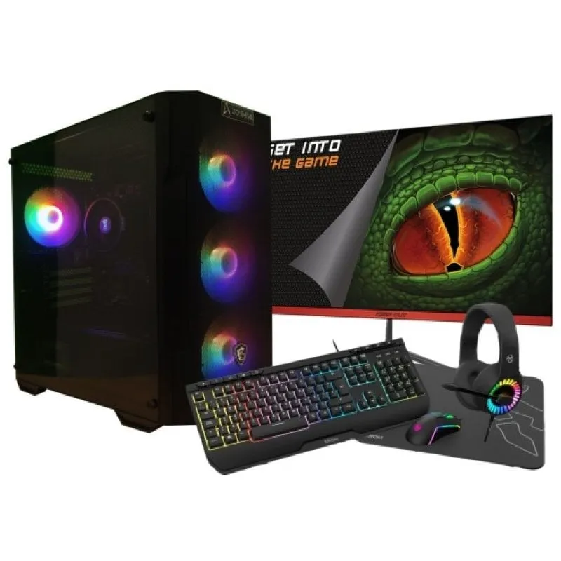 PC da gioco Zone Evil AMD Ryzen 5 4650G/16GB/2TB SSD + monitor FullHD da 24" + combo da gioco - immagine 1