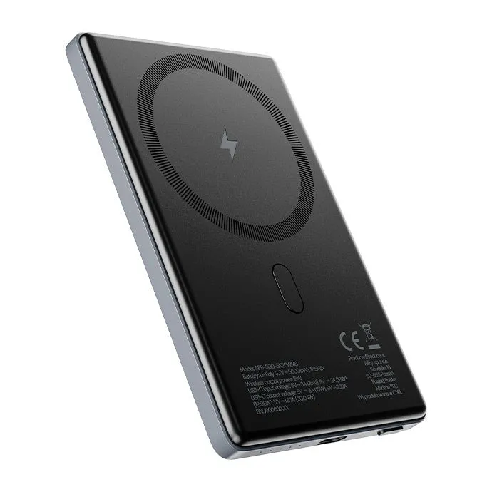 Batteria Esterna Wireless Allity. APB-300, 5000mAh, 20W, PD + FQI, 1 x QI - 1 x USB-C, Grigio - immagine 1