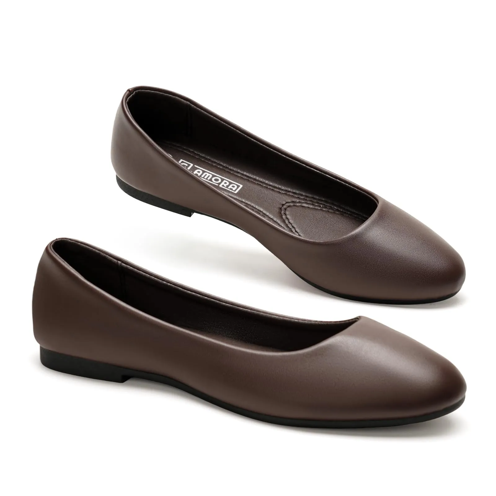 GLAMORA Ballerine Donna Scarpe Basse Punta Tonda Pelle Sintetica Comode Eleganti Manoletina Ballerina Classica Slip On Suola Flessibile Leggere Morbide Calzata Piccola - immagine 1