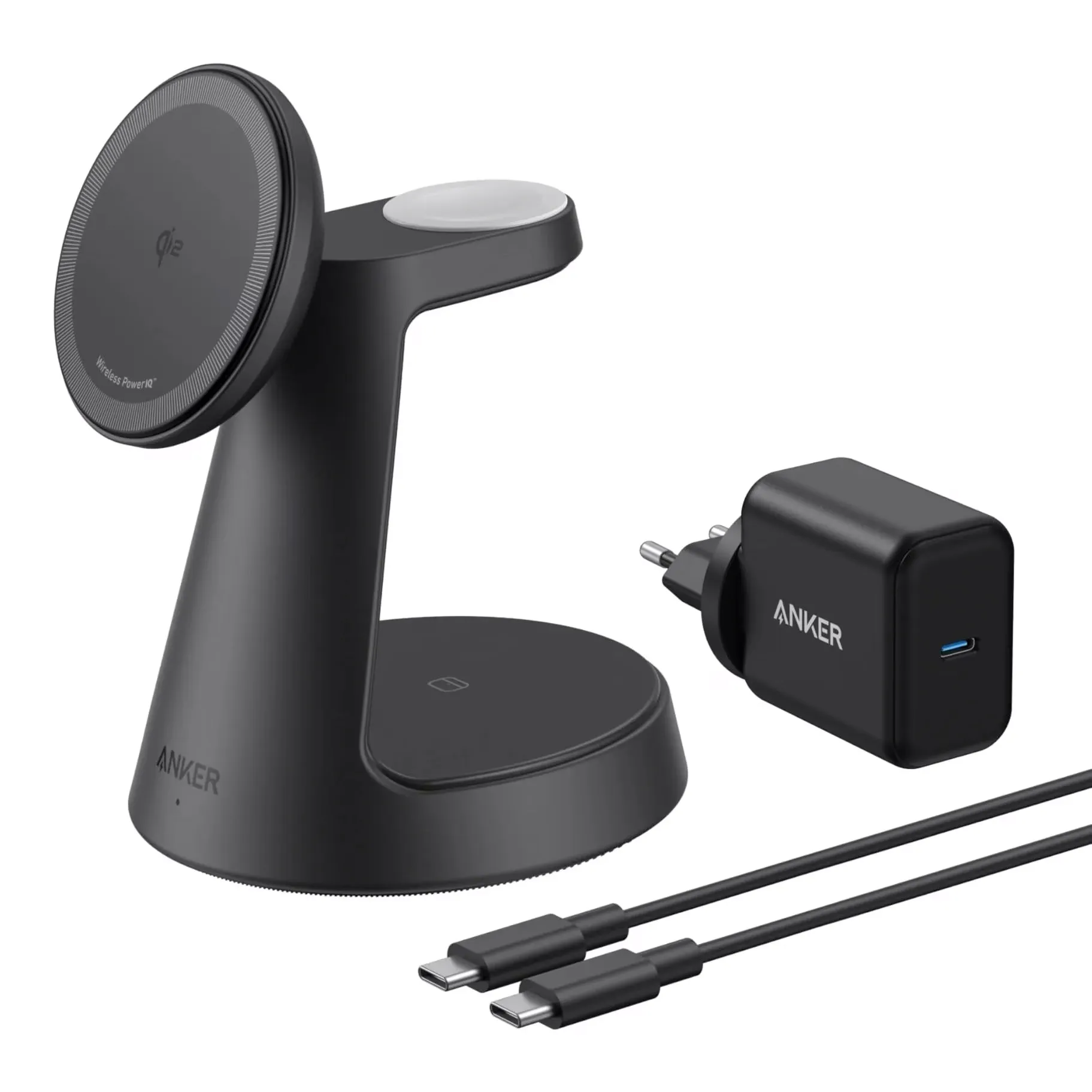 Caricabatterie Rete Wireless Anker MagGo 3in1, 15W, 1.67A, Nero B25M4G11 - immagine 1