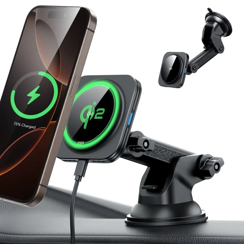 Caricabatterie Auto Wireless ESR Halolock Dash, 15W, 1.67A, Nero - immagine 1