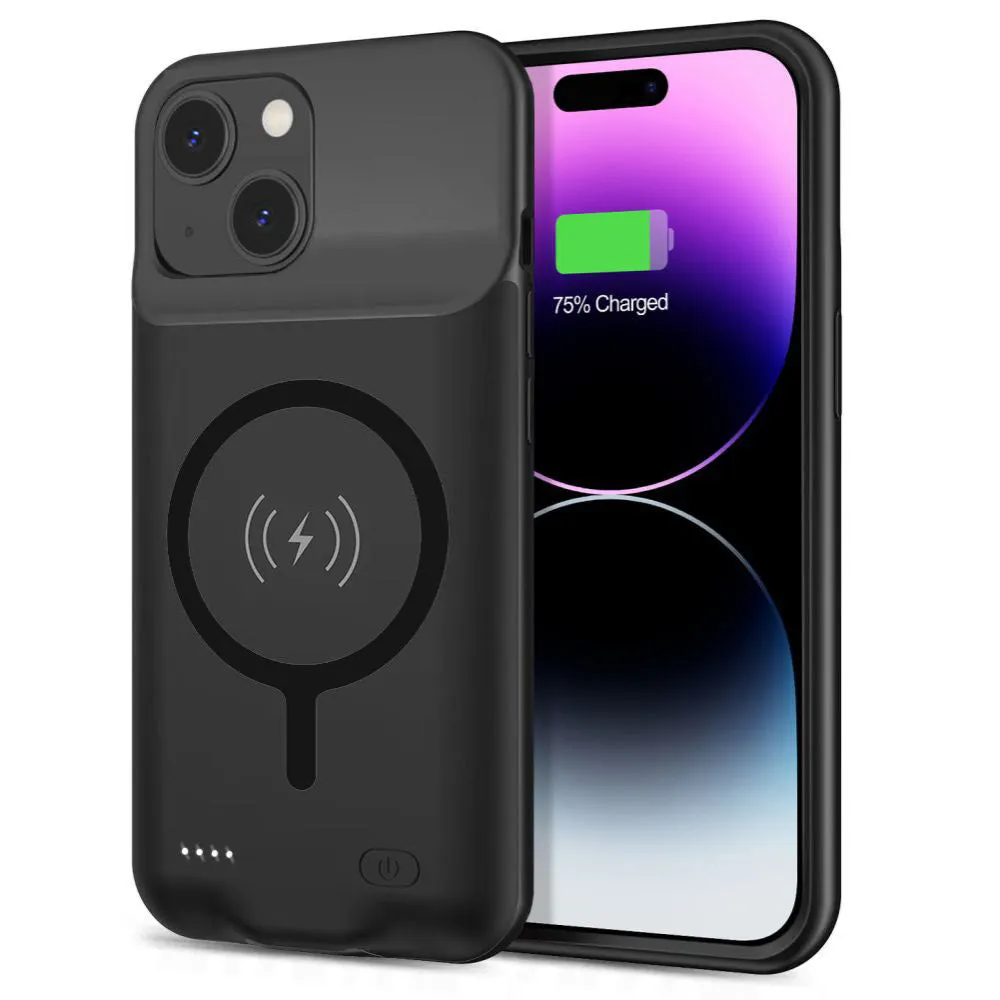 Batteria Esterna Tipo Custodia Wireless Techsuit Power Pro Battery per Apple iPhone 15, 7000mAh, Nera - immagine 1