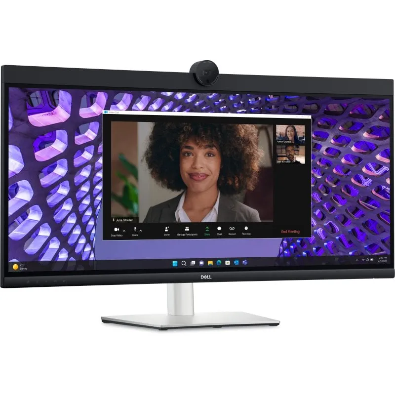 Webcam Dell P Series P3424WEB da 34,1" LED IPS UltraWide UltraHD 4K con altezza regolabile e USB-C curva - immagine 1