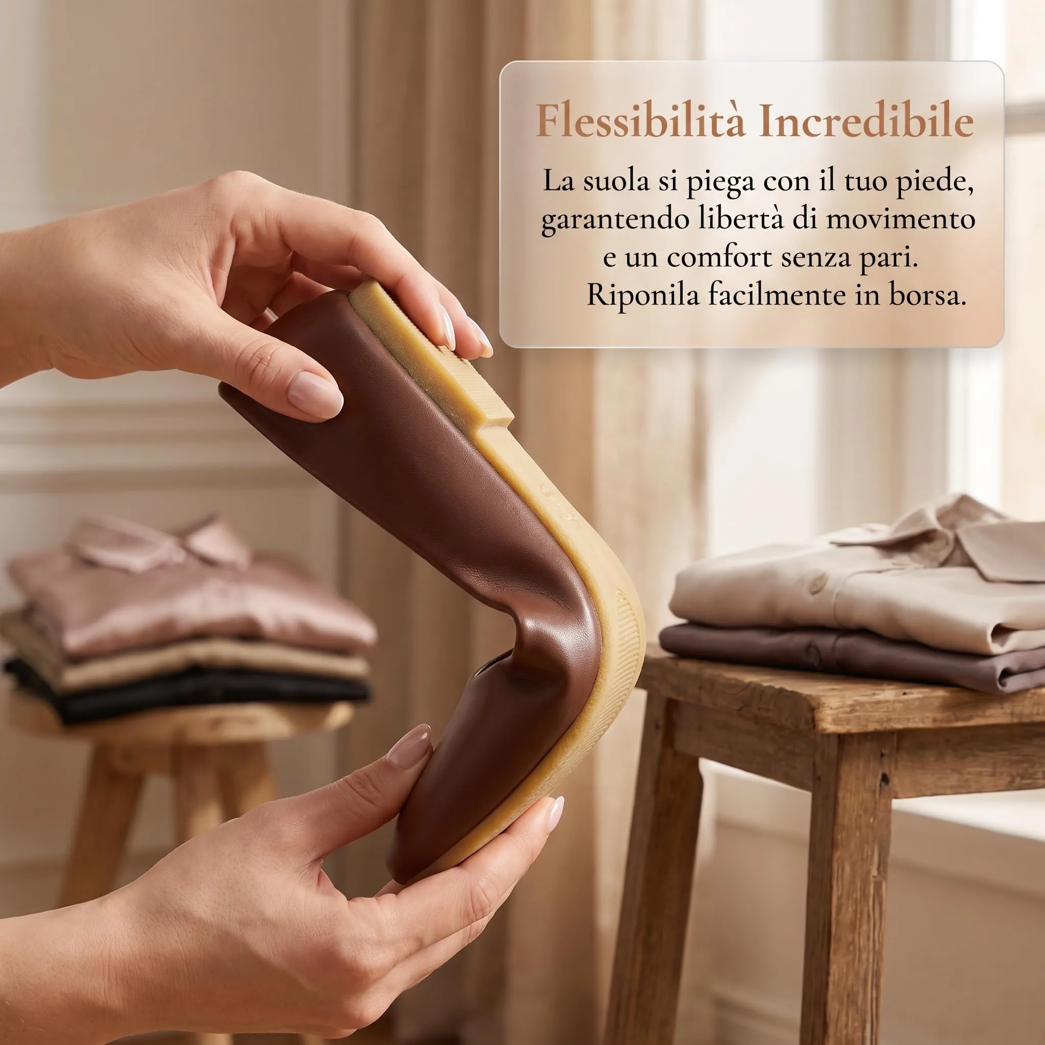GLAMORA Ballerine Donna Scarpe Basse Punta Tonda Pelle Sintetica Comode Eleganti Manoletina Ballerina Classica Slip On Suola Flessibile Leggere Morbide Calzata Piccola - immagine 4