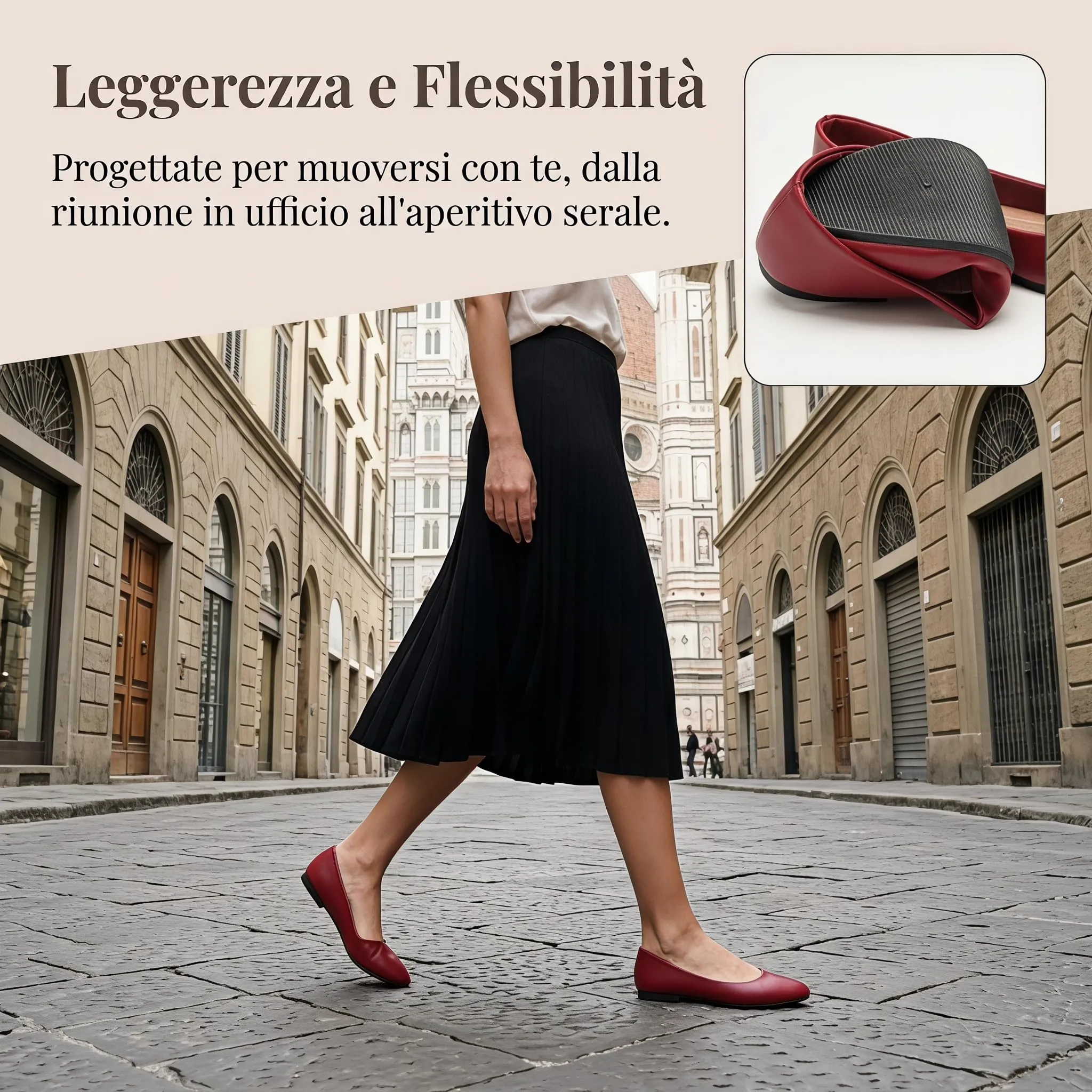 GLAMORA Ballerine Donna Scarpe Basse Punta Tonda Pelle Sintetica Comode Eleganti Manoletina Ballerina Classica Slip On Suola Flessibile Leggere Morbide Calzata Piccola - immagine 5