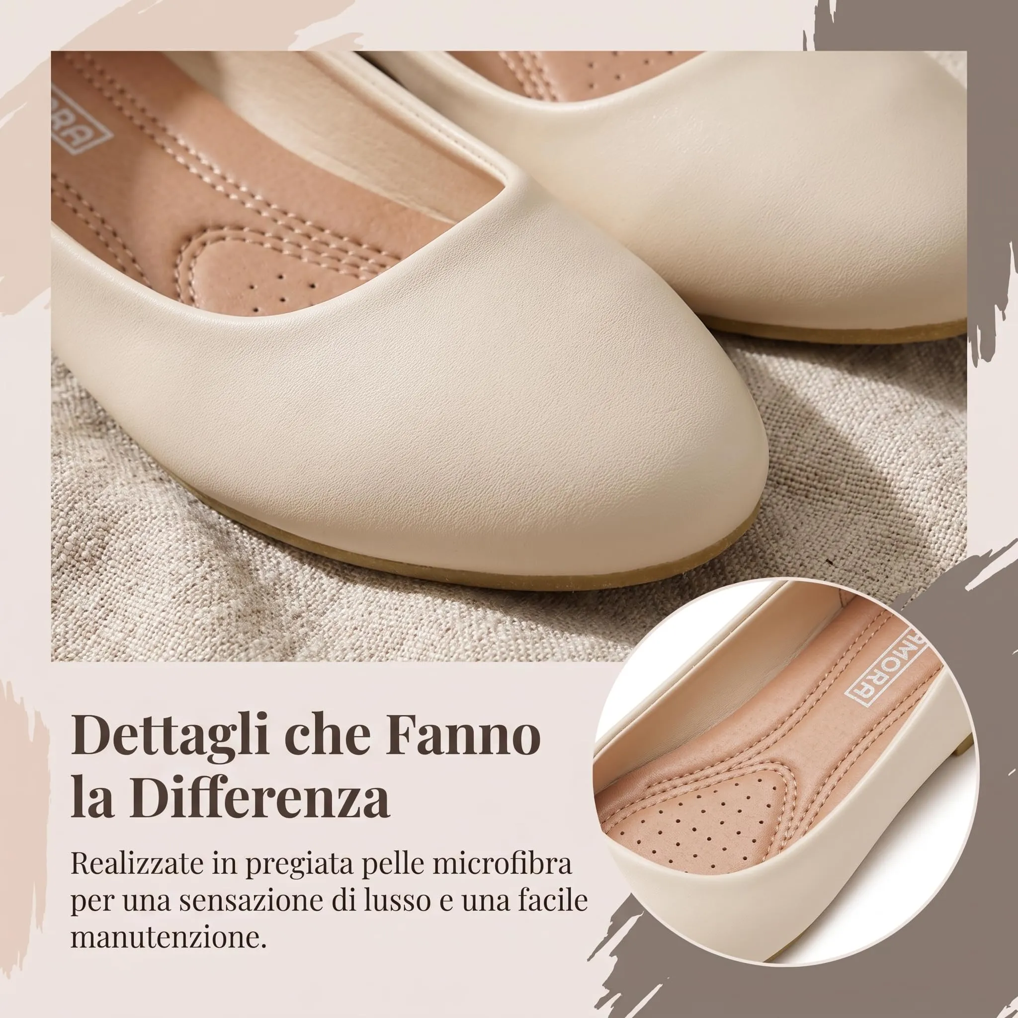 GLAMORA Ballerine Donna Scarpe Basse Punta Tonda Pelle Sintetica Comode Eleganti Manoletina Ballerina Classica Slip On Suola Flessibile Leggere Morbide Calzata Piccola - immagine 6