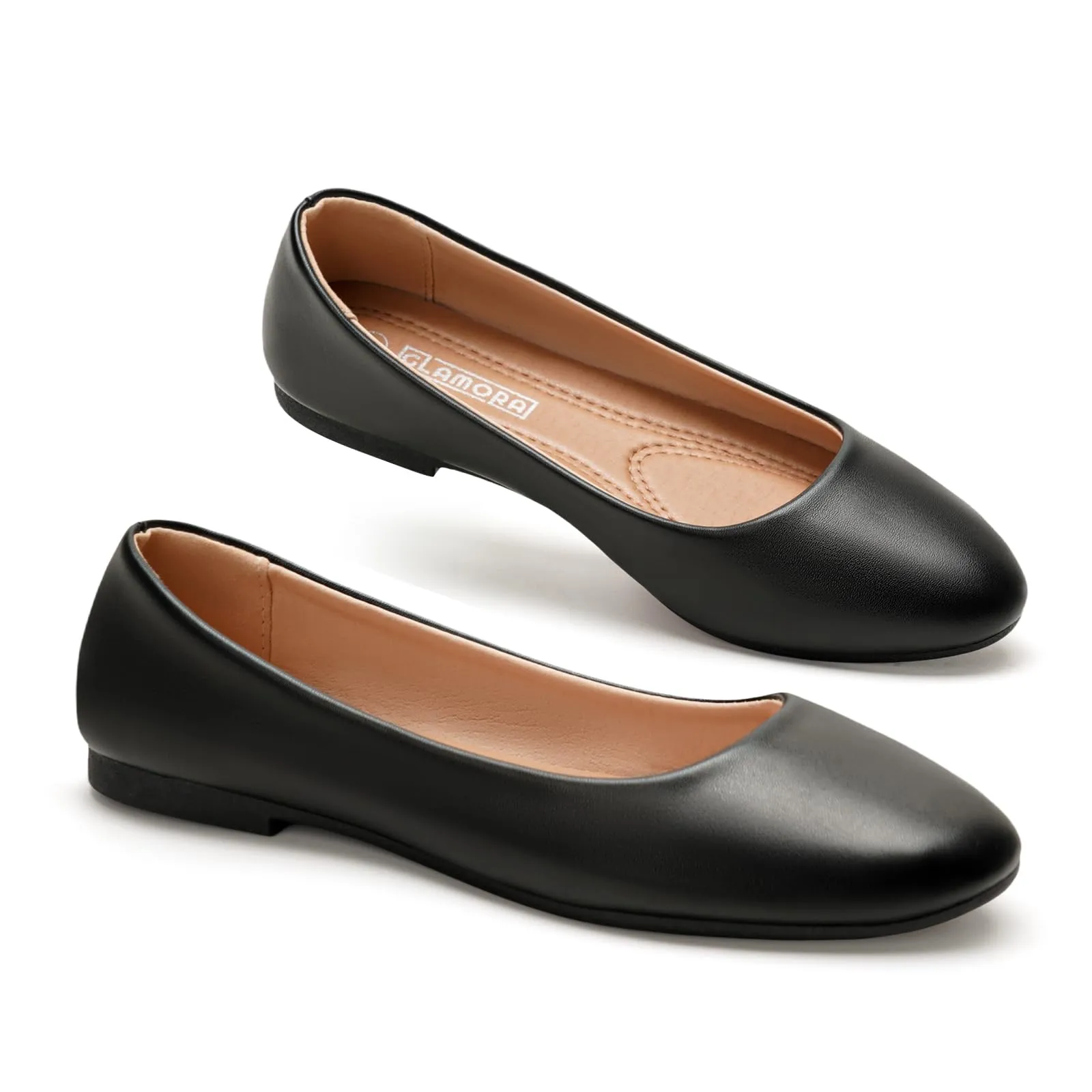GLAMORA Ballerine Donna Scarpe Basse Punta Tonda Pelle Sintetica Comode Eleganti Manoletina Ballerina Classica Slip On Suola Flessibile Leggere Morbide Calzata Piccola - immagine 1