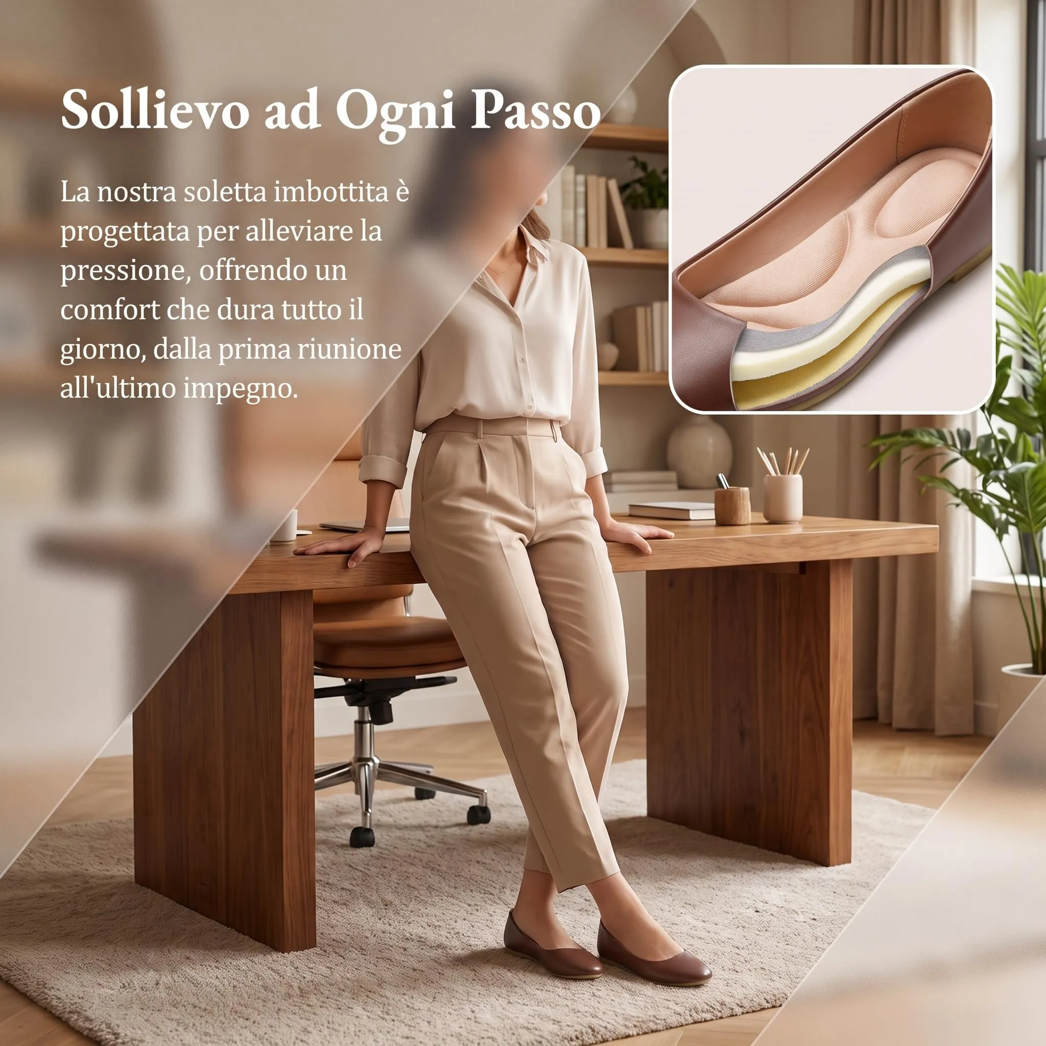 GLAMORA Ballerine Donna Scarpe Basse Punta Tonda Pelle Sintetica Comode Eleganti Manoletina Ballerina Classica Slip On Suola Flessibile Leggere Morbide Calzata Piccola - immagine 5