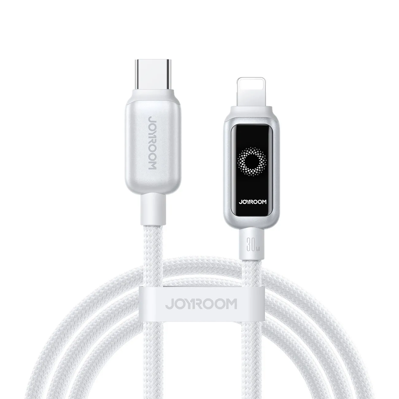 Cavo Dati e Ricarica USB-C - Lightning Joyroom S-A55 StarFlight Display, 30W, 1.2m, Bianco - immagine 1