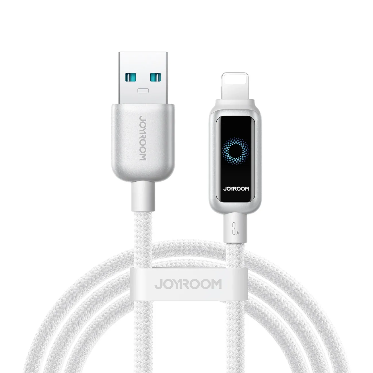 Cavo Dati e Ricarica USB-A - Lightning Joyroom S-A55 StarFlight Display, 18W, 1.2m, Bianco - immagine 1