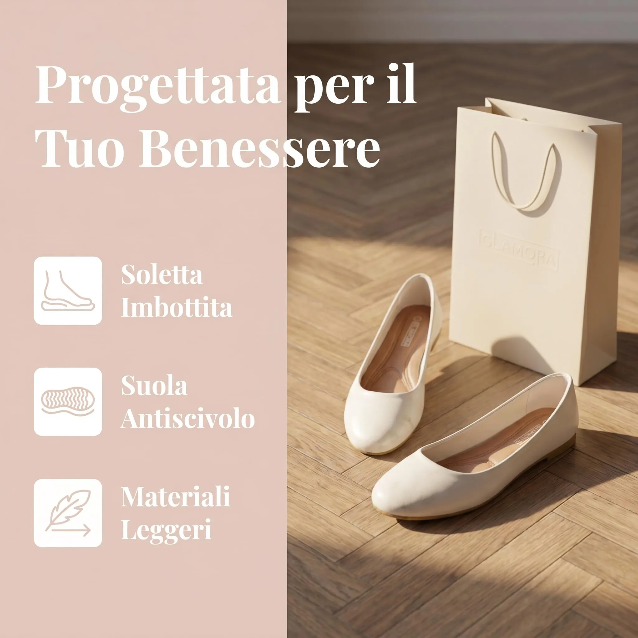 GLAMORA Ballerine Donna Scarpe Basse Punta Tonda Pelle Sintetica Comode Eleganti Manoletina Ballerina Classica Slip On Suola Flessibile Leggere Morbide Calzata Piccola - immagine 6