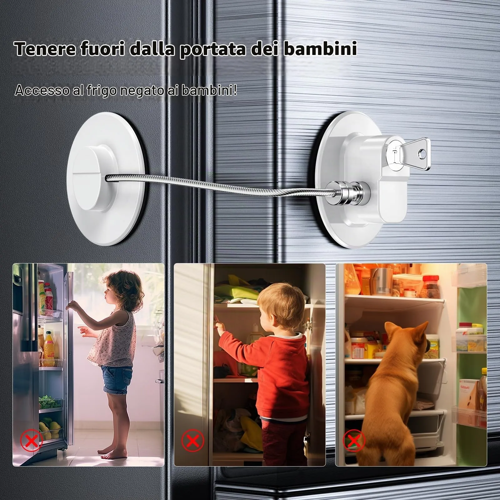 2 Pezzi Blocca Bambini con 4 Chiavi per Frigorifero e Cassetti, Blocca Chiusura Cassetti con Potente Adesivo, Sicurezza Chiudi Cassetti Bambini per Frigorifero Armadietto, Cassetto - immagine 7
