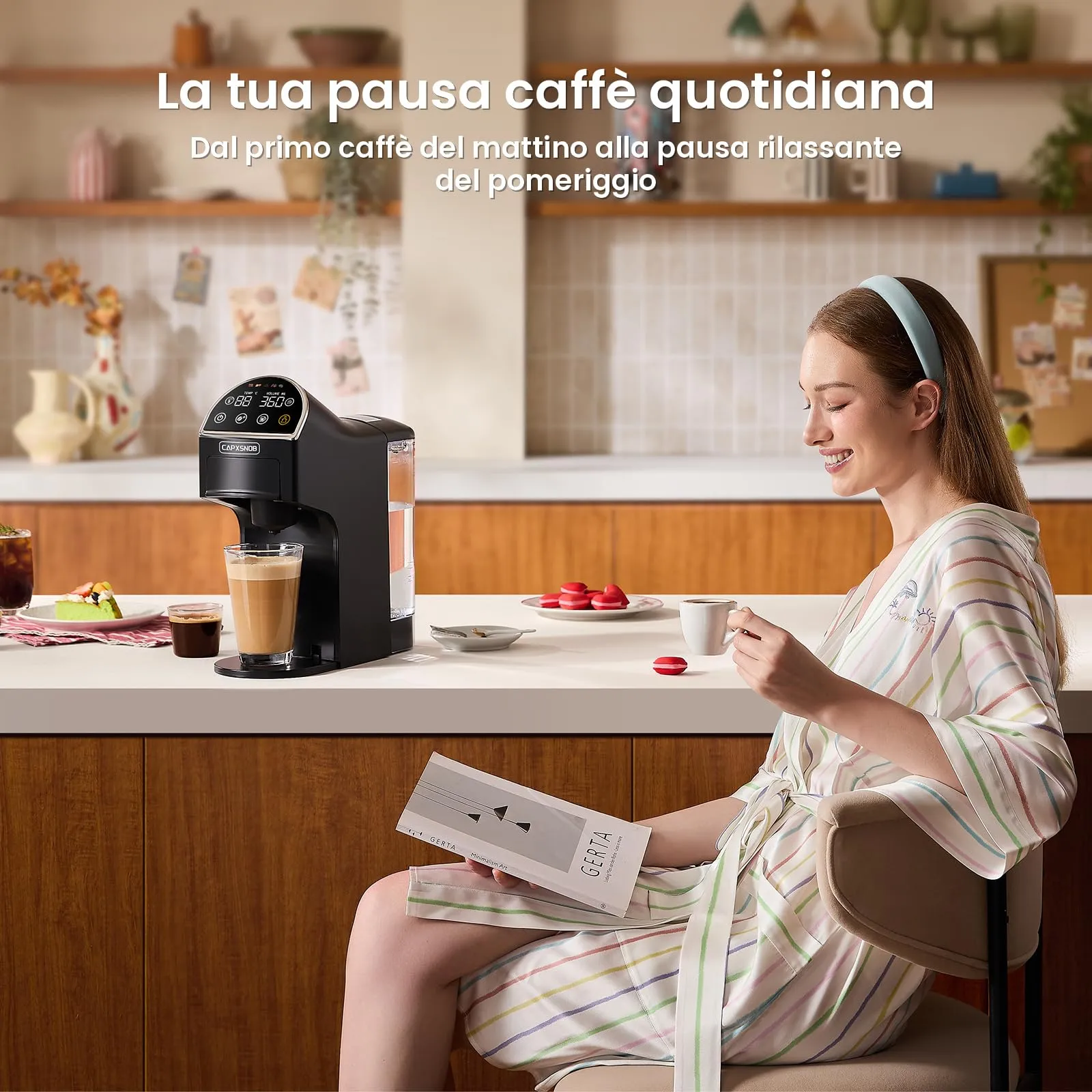 Magician2 Macchina da Caffè a Cialde e Capsule 5 in 1 per Nespresso, Dolce Gusto, Lavazza A Modo Mio, ESE 44mm e Macinato, Touch LED, Auto-Adattivo, 20 Bar, 1,2L, Macchina Espresso per Casa e Ufficio - immagine 7