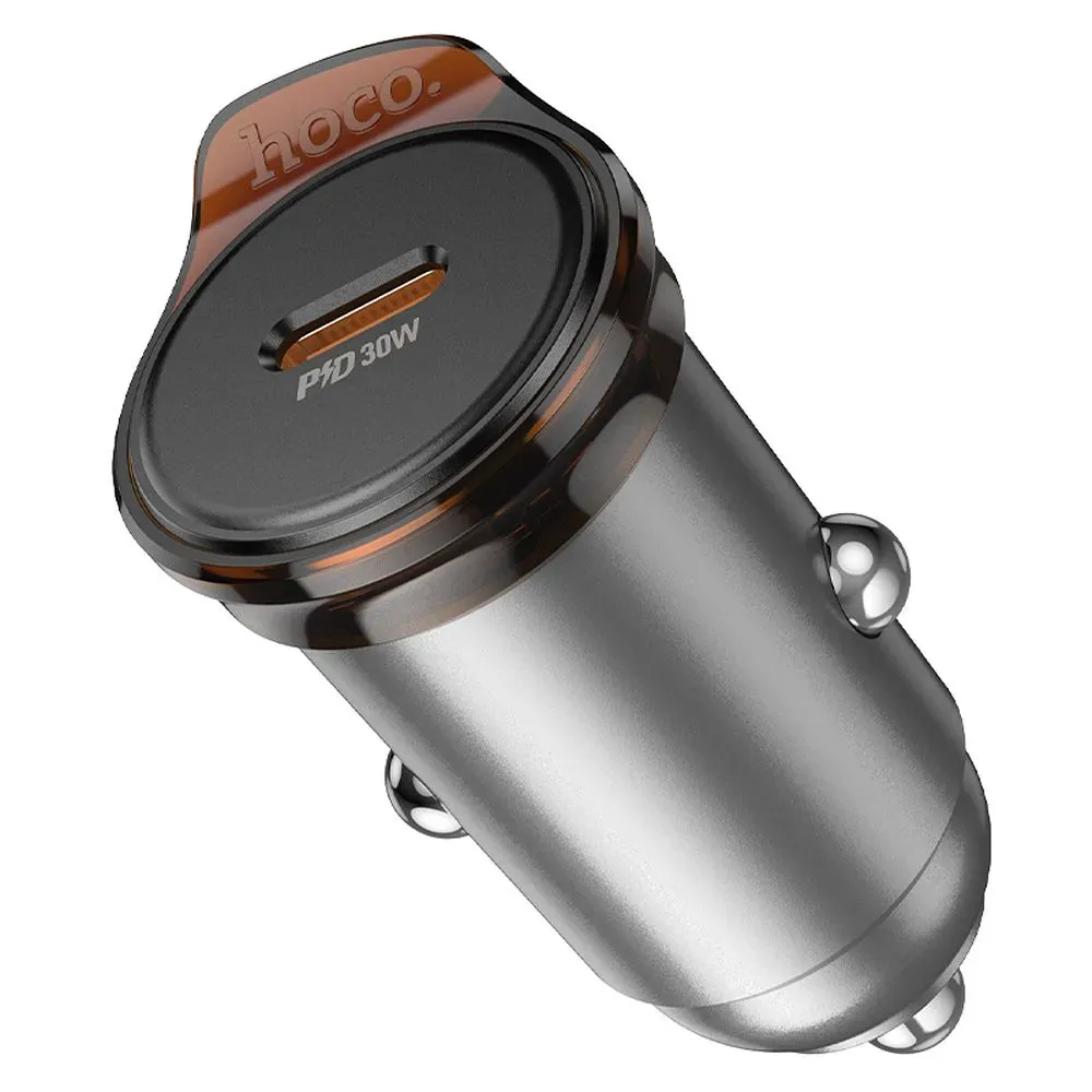 Caricabatterie Auto HOCO NZ16, 30W, 3A, 1 x USB-C, Grigio - immagine 1