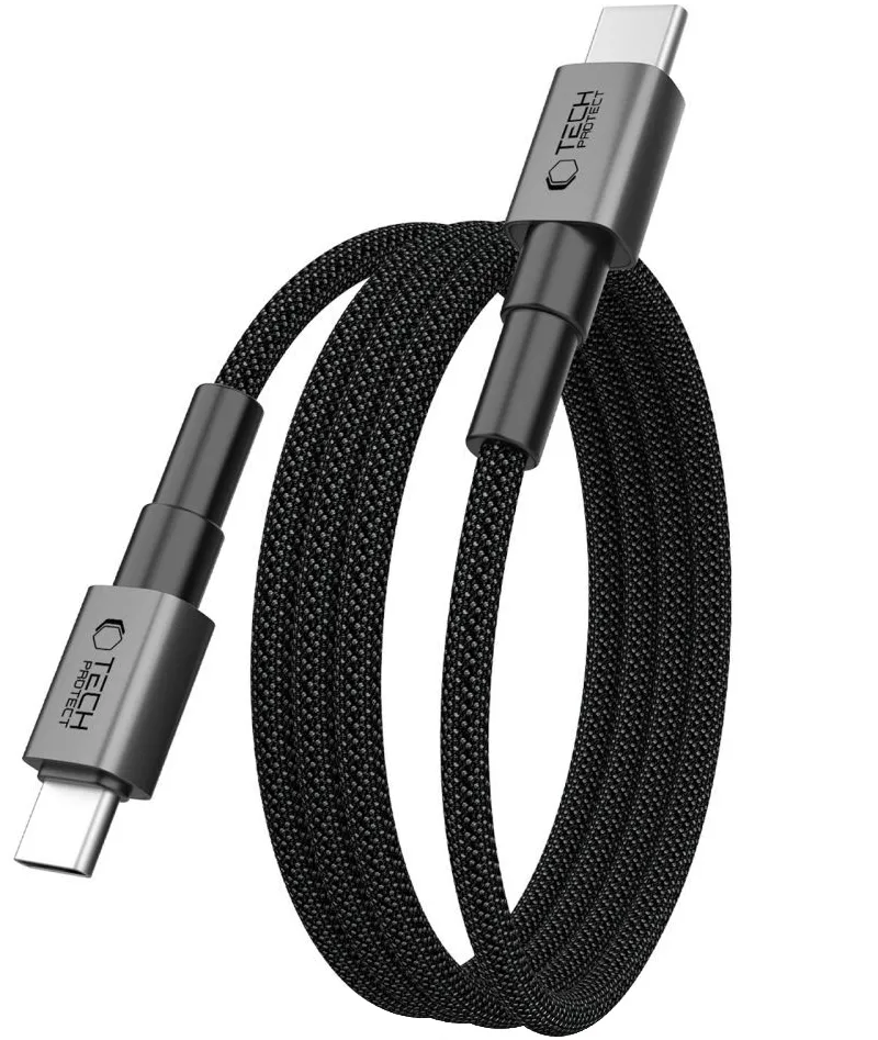 Cavo Dati e Ricarica USB-C - USB-C Tech-Protect Ultraboost DNA MagTwist, 100W, 2m, Grigio - immagine 1