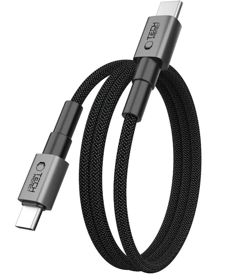 Cavo Dati e Ricarica USB-C - USB-C Tech-Protect Ultraboost DNA MagTwist, 100W, 1m, Grigio - immagine 1