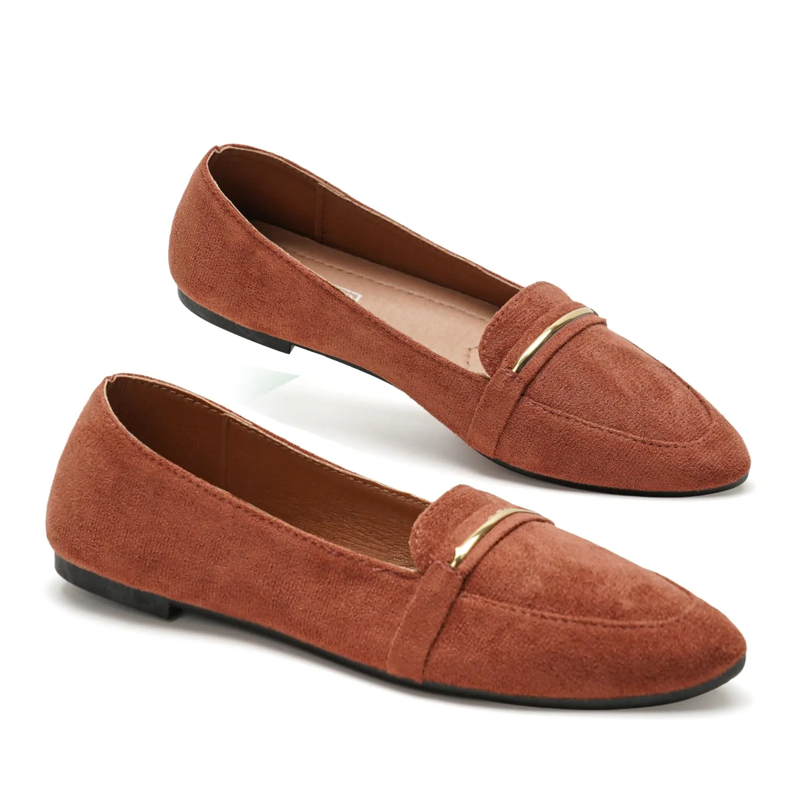 GLAMORA Mocassini Donna Eleganti, Scarpe Basse Slip On con Dettaglio Metallico, Mocassino Classico Comodo, Punta Affusolata, Suola Antiscivolo, Scarpe Casual per Ufficio, Lavoro e Tempo Libero - immagine 1