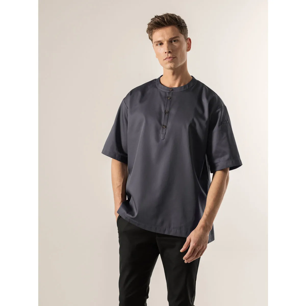 Le Nouveau Chef Camicia da chef Gorgio; Taglia L; grigio scuro - immagine 1